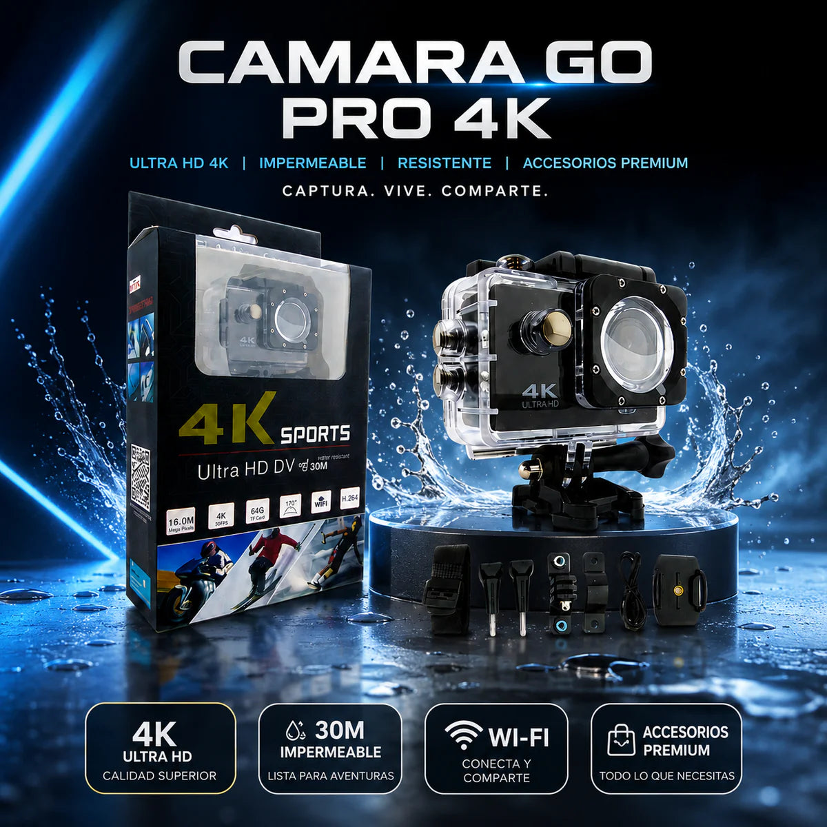 🔥 LIQUIDACIÓN DE STOCK: - CÁMARA GOPRO 5K + FUNDA ULTRARRESISTENTE DE REGALO - [PROMOCIÓN DE CUMPLEAÑOS]