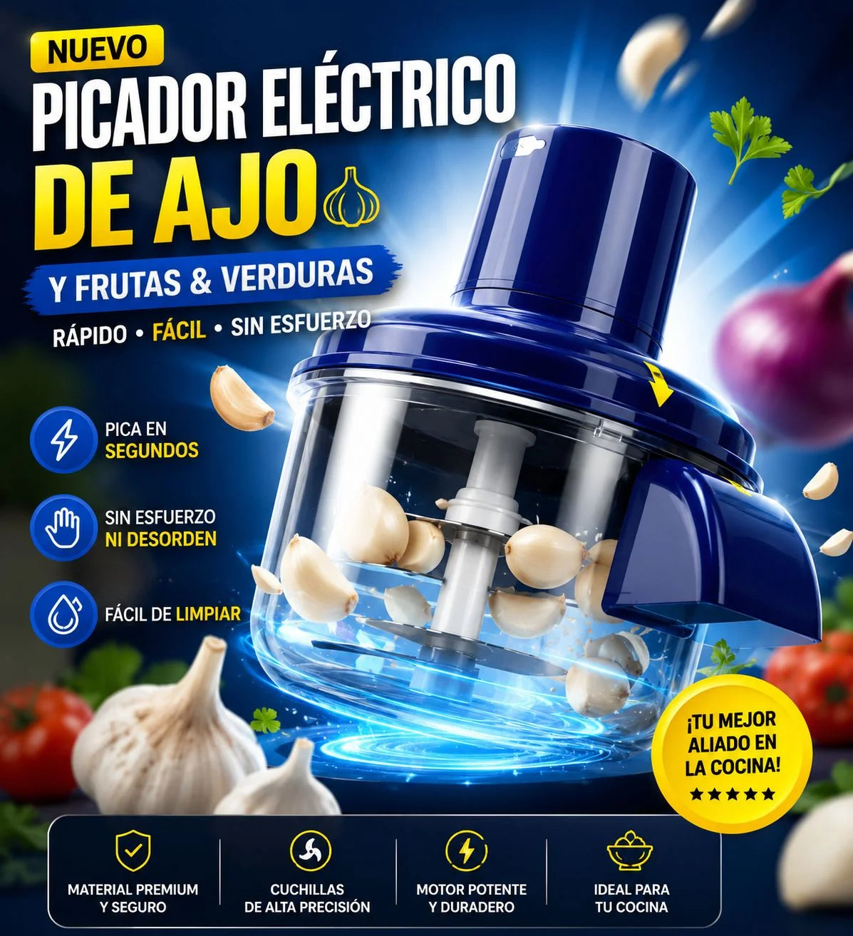 Pelador inteligente Premium™ | Pelador eléctrico automático de frutas y verduras